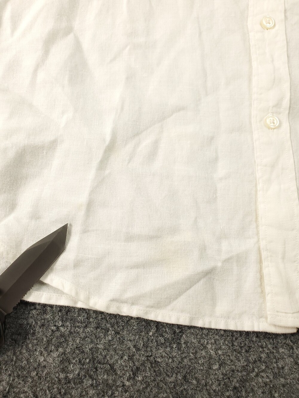 J Crew Baird McNutt Irish Linen Shirt Large White Button Up Lightweight Summer - Picture 10 of 12